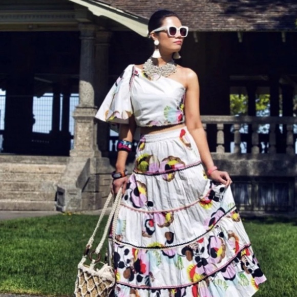 Zara Floral Print Top Asymmetric - Picture 7 of 8